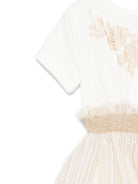 Abito per bambina Monnalisa bianco con dettagli ruches e lurex 71E954RM 5903 0170 MONNALISA 