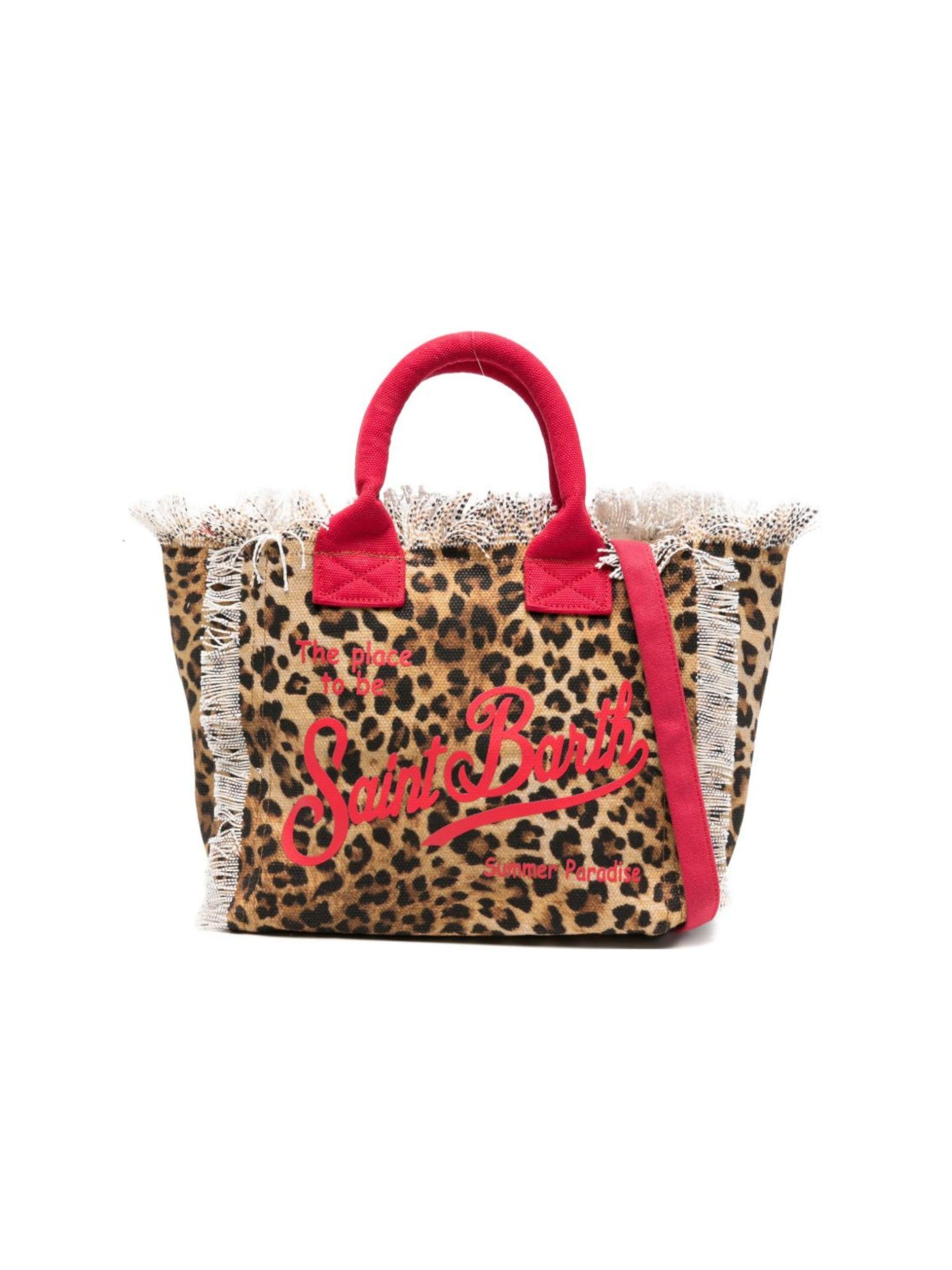 Borsa tote Colette MC2 Saint Barth animalier con manici rossi COL0001 00329L MC2 ST. BARTH KIDS 