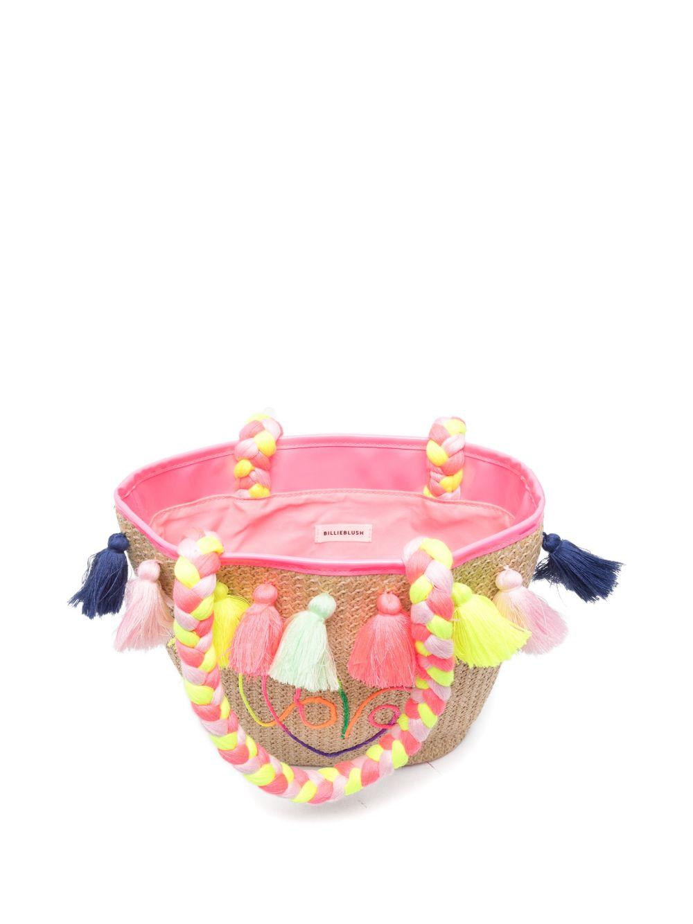 Borsa tote per bambina Billieblush beige intrecciata con nappe U22143 Z41 BILLIEBLUSH KIDS 