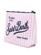 Pochette Aline MC2 Saint Barth bianco e rosa con motivo a righe ALIN001 09412L MC2 ST. BARTH KIDS 