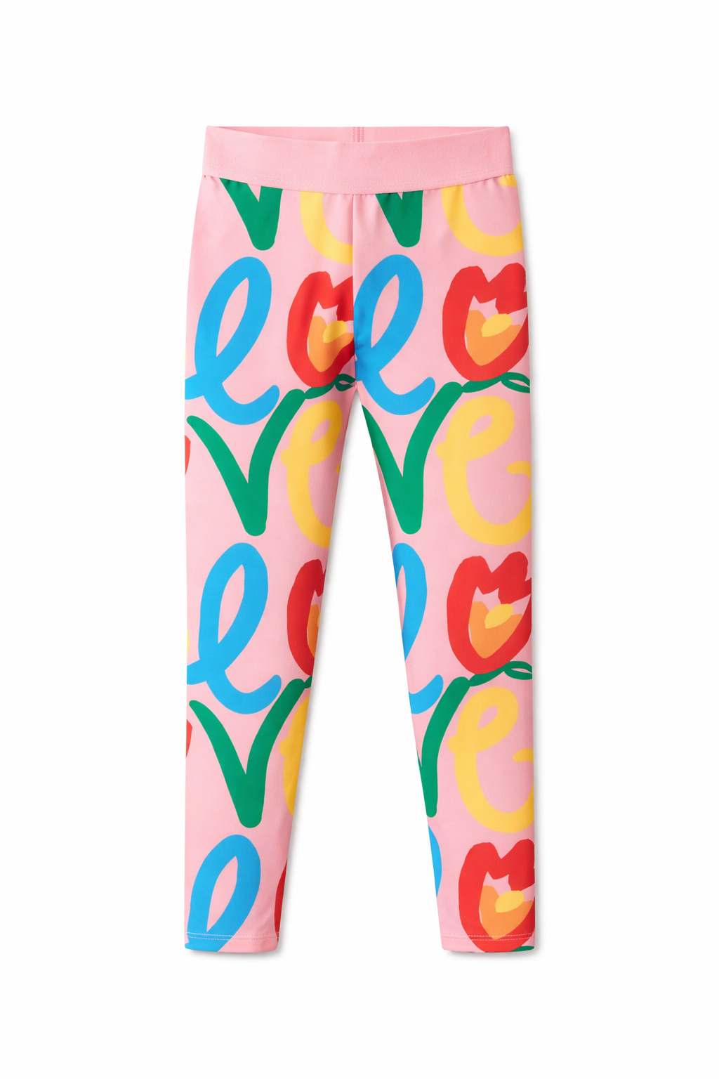 Leggins per bambina Stella McCartney Kids rosa con motivo love all-over TY6C10 Z3449 509MC STELLA McCARTNEY KIDS 