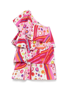 Abito monospalla per bambina PUCCI Junior rosa con dettagli con ruches PW1B82 P0494 437MC EMILIO PUCCI JUNIOR 