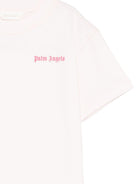 T-shirt per bambina Palm Angels Kids rosa con logo sul davanti PGAA002S26JER003 042 PALM ANGELS KIDS 