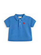 Polo per neonati Burberry Kids blu con logo ricamato 8121359 C4138 BURBERRY KIDS 