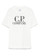 T-shirt con applicazione per bambino C.P. Company Kids bianco con girocollo C9M008LAA17 10135 C.P.COMPANY KIDS 