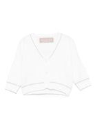 Cardigan per neonata La Stupenderia bianco con bottoni in maglia 1WCCR61. 800-804 LA STUPENDERIA 