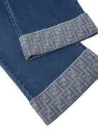 Jeans per bambina Fendi Kids blu a gamba ampia JFF385 AVVU F0QG0 FENDI KIDS 