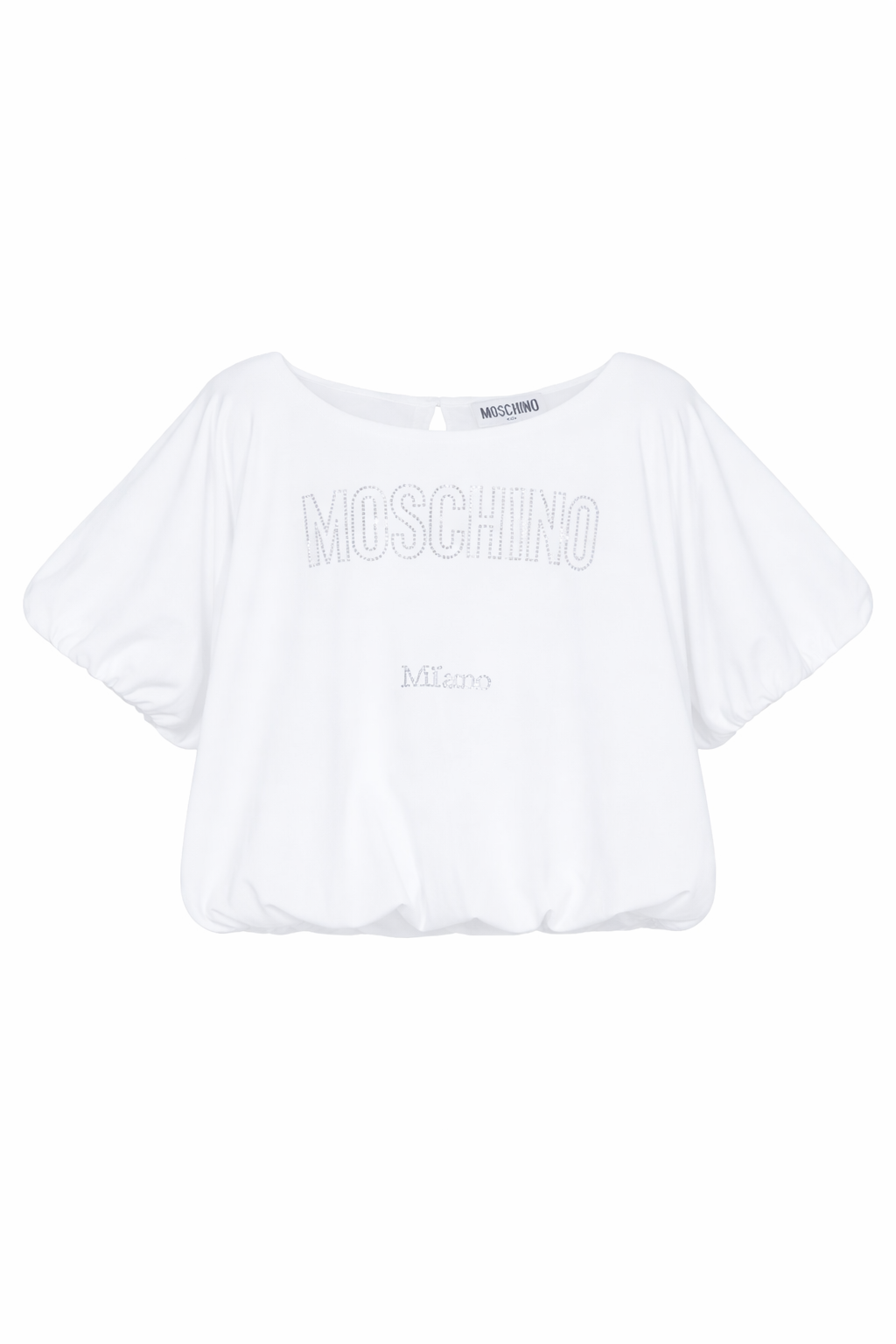 Camicia per neonata Moschino Kids bianca con dettaglio logo HAM04BLBA10 10101 MOSCHINO KIDS 