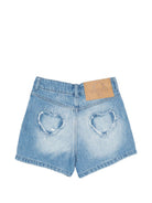 Shorts per bambina Moschino Kids azzurro con vita elasticizzata HDQ021L0E47 40613 MOSCHINO KIDS 