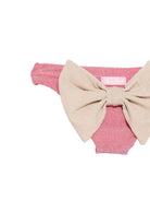 Slip bikini per neonata MC2 Saint Barth Kids rosa con dettaglio fiocco sul retro MAD0001 00064L MC2 ST. BARTH KIDS 
