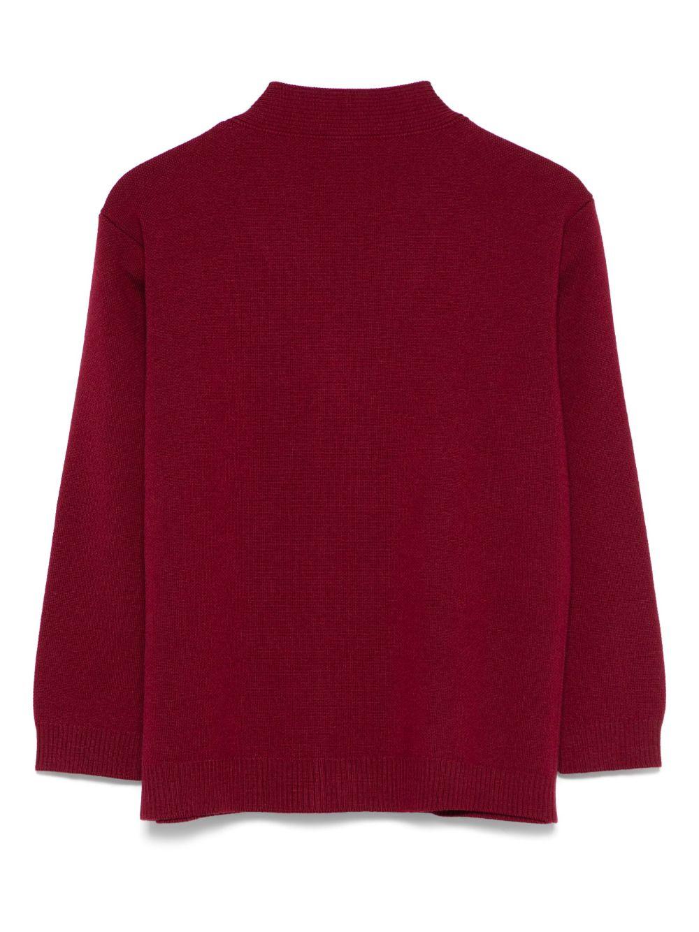Cardigan per bambino Fendi Kids rosso scuro con chiusura frontale con bottoni JUG191 AUKU F1SAY FENDI KIDS 