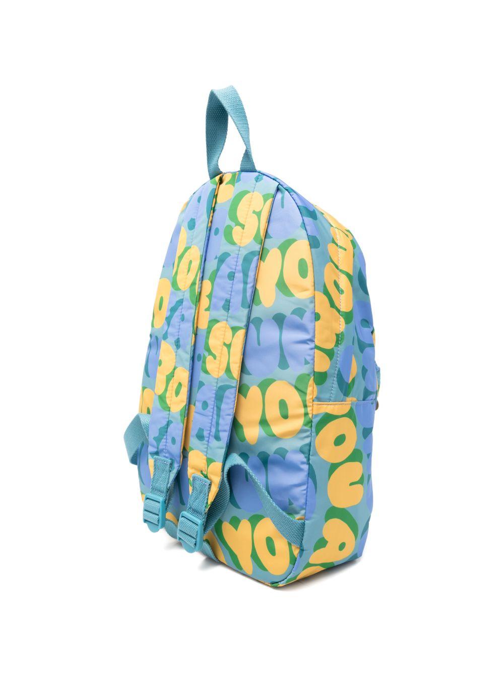 Zaino graffiti per bambini Stella McCartney Kids azzurro con scritte all-over TY0P18 Z3524 642MC STELLA McCARTNEY KIDS 