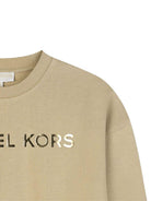 Felpa per bambina Michael Kors Kids beige con stampa logo R30469 23B MICHAEL KORS KIDS 