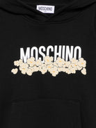 Felpa per bambini Moschino Kids nera con stampa grafica HUF09ZLCA83 60100 MOSCHINO KIDS 