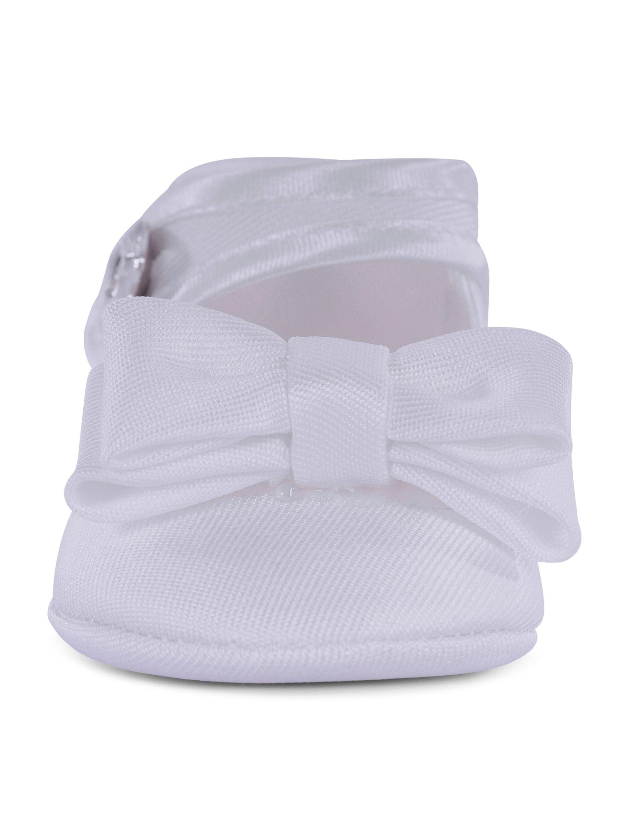 Scarpe per neonata Monnalisa bianche dettaglio con fiocco 73G008 7302 0001 MONNALISA KIDS 