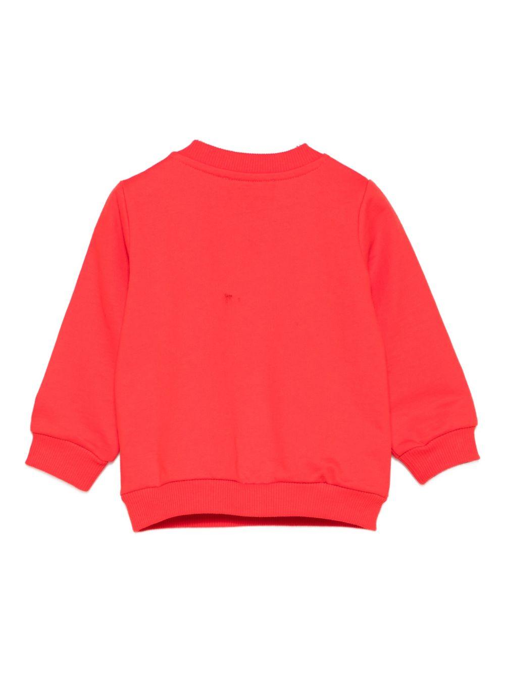 Felpa per neonati Moschino Kids rosso con logo Teddy Bear MUF063LCA40 50109 MOSCHINO KIDS 