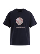 T-shirt per bambino Emporio Armani Kids blu con stampa pallina da baseball EB001344 AF14503 UB096 EMPORIO ARMANI KIDS 