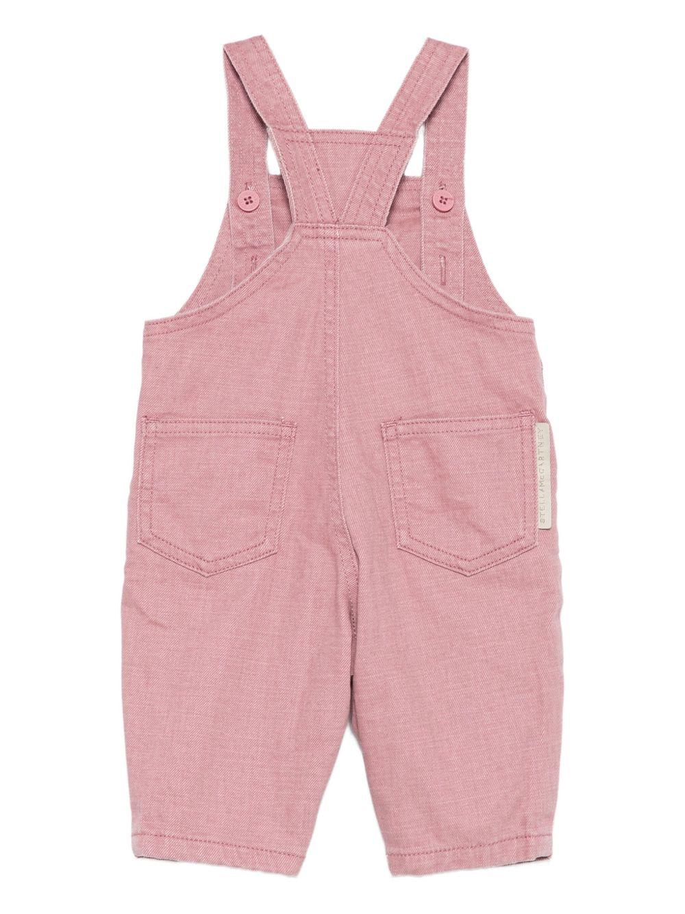 Salopette per neonata Stella McCartney Kids rosa con ricamo uccelli TXA012 Z0156 51I STELLA McCARTNEY KIDS 