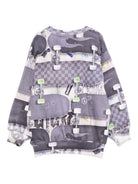 Felpa per bambino Molo grigio con stampa skateboard 1W25J201 9427 MOLO 