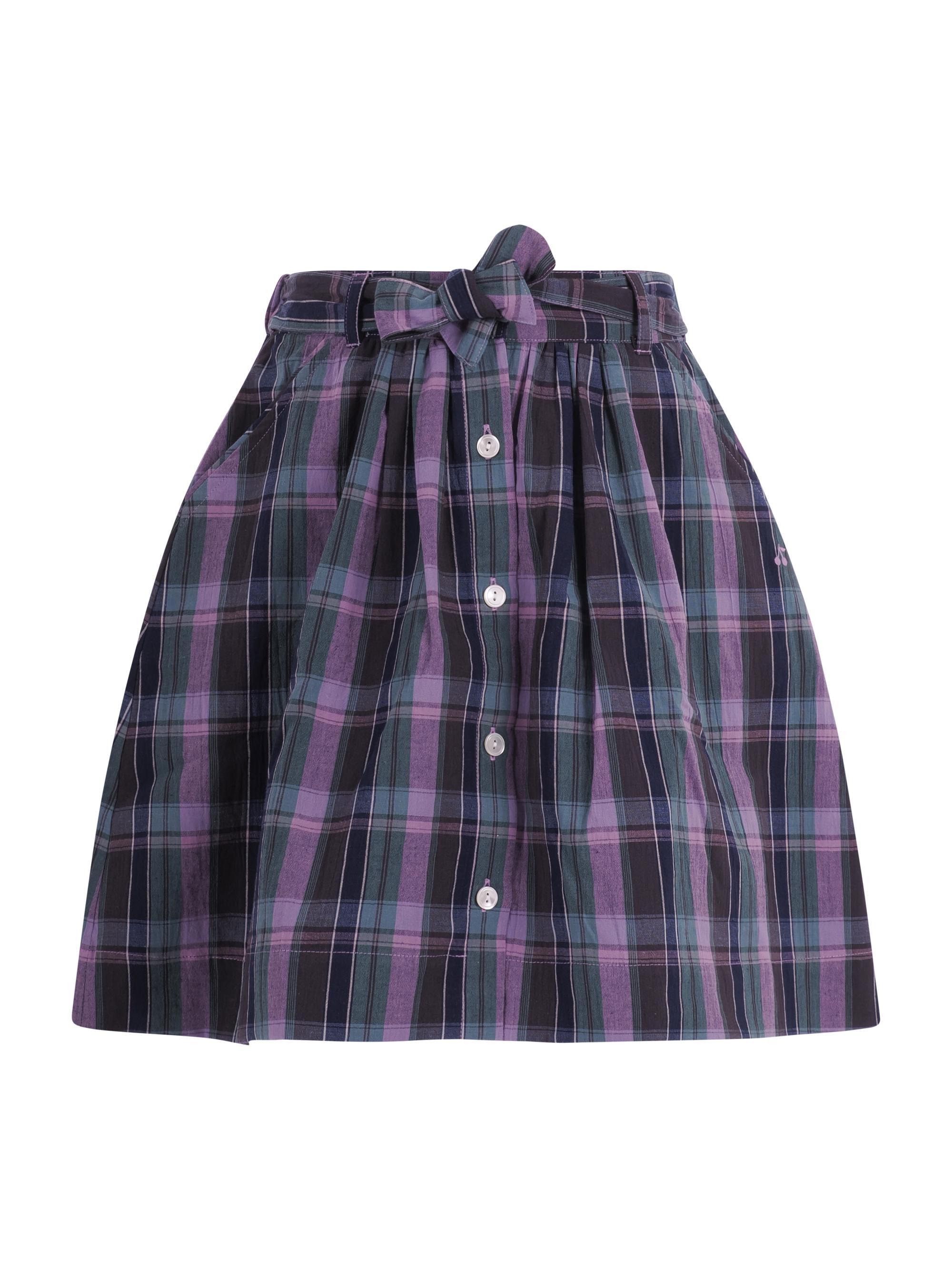 Gonna per bambina Bonpoint viola con motivo tartan C06GSKW00001 458 BONPOINT KIDS 