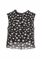 Top per bambina Stella McCartney Kids nero con stampa stelle all-over TY8C52 Z3483 930AV STELLA McCARTNEY KIDS 