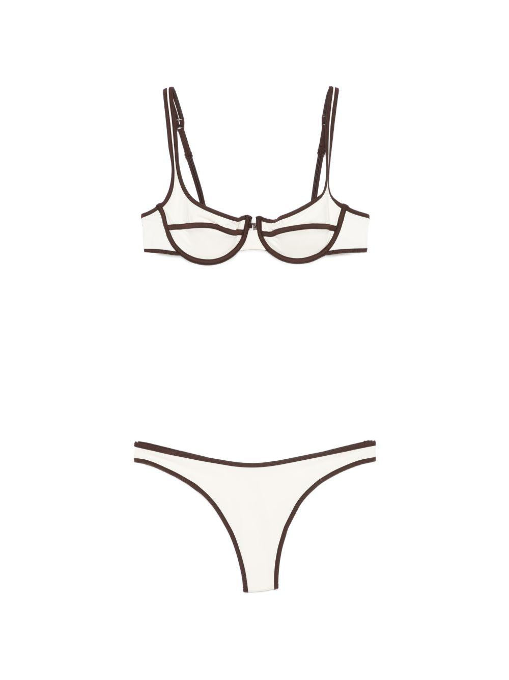 Costume Naomi per donna MC2 Saint Barth bianco con dettagli a contrasto NAO0005 01600L MC2 ST. BARTH 