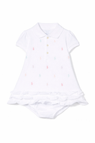 Abito per neonata POLO RALPH LAUREN KIDS bianco in cotone con ricamo 310676237 002 Ralph Lauren kids 