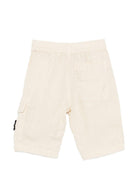 Shorts per bambino Stone Island Junior beige con applicazione logo L1S16L100001S0145 V0097 STONE ISLAND KIDS 