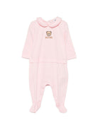 Tutina per neonata Moschino Kids rosa con colletto alla Peter Pan MOY06ZLAA23 50209 MOSCHINO KIDS 