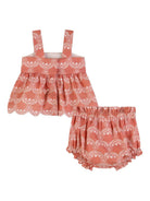 Set top e shorts per neonata Chloé Kids rosa a fiori C20921 45U CHLOE' KIDS 