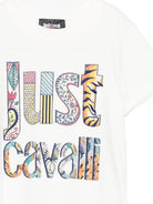 T-shirt per bambino Just Cavalli Kids bianca con dettaglio logo JBP26071TS PRISTINE ROBERTO CAVALLI KIDS 
