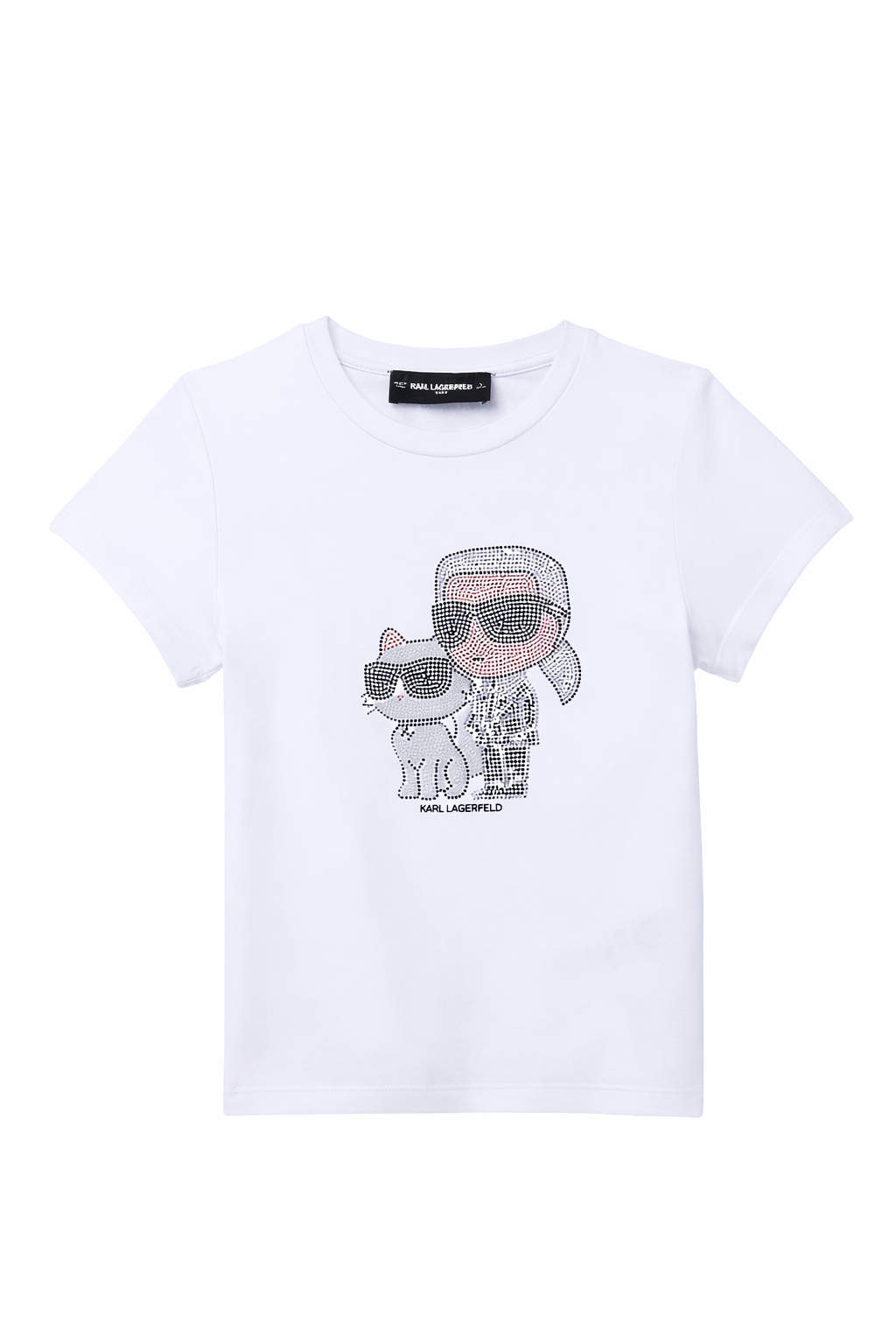 T-shirt per bambina Karl Lagerfeld Kids bianco con dettaglio logo Z31158 10P KARL LAGERFELD KIDS 
