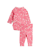 Set tutina e pantaloni per neonata Mini Rodini rosa con stampa a stelle all-over 26240104 PINK MINI RODINI KIDS 