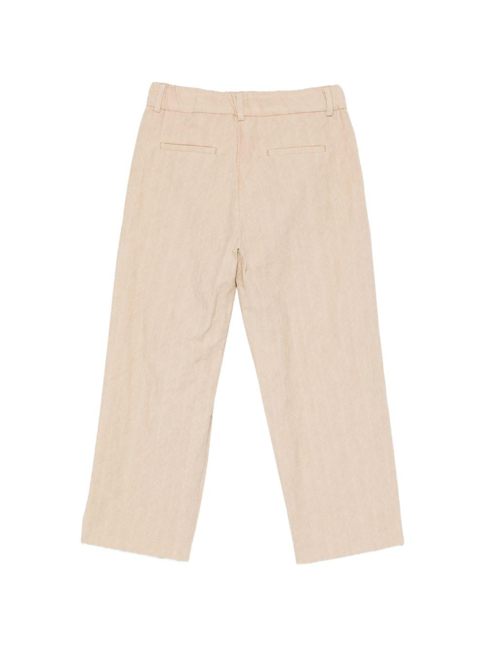 Pantalone per bambino Missoni Kids beige con trama a spina di pesce MY6Q50 G0211 130 MISSONI KIDS 