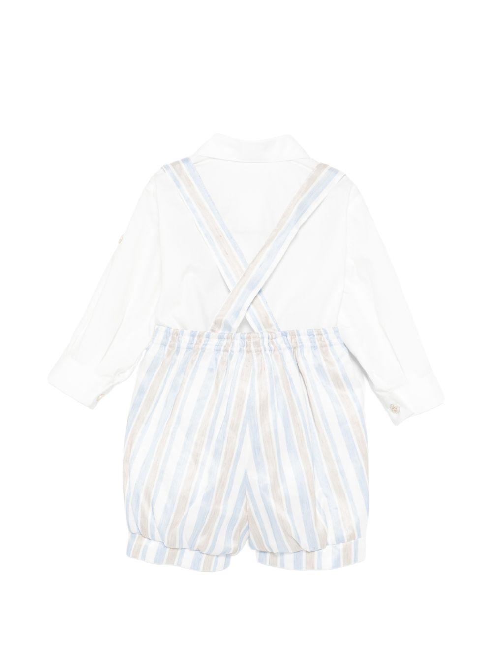 Set camicia e salopette per neonato Colorichiari bianco a righe (2 pezzi) MN308398 4885 53 COLORICHIARI KIDS 