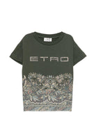 T-shirt per bambino Etro Kids verde con stampa floreale GZ8A31 Z3672 70J ETRO KIDS 