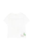 T-shirt per neonata Fendi Kids bianca con stampa farfalle BFI182 7AJ F0TU9 FENDI KIDS 