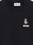 Felpa per bambini Moschino Kids nera con logo sul davanti HUF09XLCA19 60100 MOSCHINO KIDS 