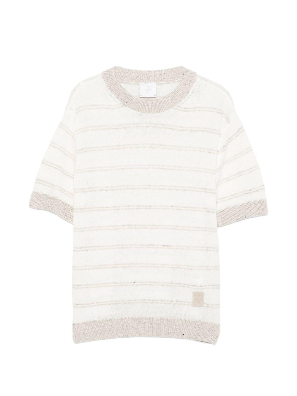 T-shirt per bambino Eleventy Kids beige con design a righe EY9P21 Z3182 80A ELEVENTY KIDS 