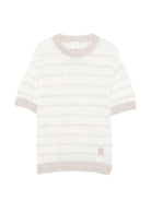 T-shirt per bambino Eleventy Kids beige con design a righe EY9P21 Z3182 80A ELEVENTY KIDS 