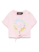 T-shirt per neonata Versace Kids rosa con stampa logo 10185481A13080 2PR00 VERSACE KIDS 