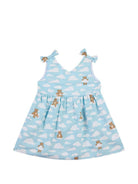 Abito per neonata Moschino Kids azzurro con stampa Teddy Bear all-over MDV0DNLLB61 83679 MOSCHINO KIDS 