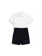 Set camicia e shorts per neonato Fendi Kids bianco a maniche corte BML158 AS64 F1I11 FENDI KIDS 