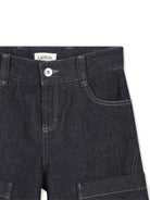 Shorts per bambino Lanvin Enfant blu con dettaglio logo N30380 Z28 LANVIN KIDS 