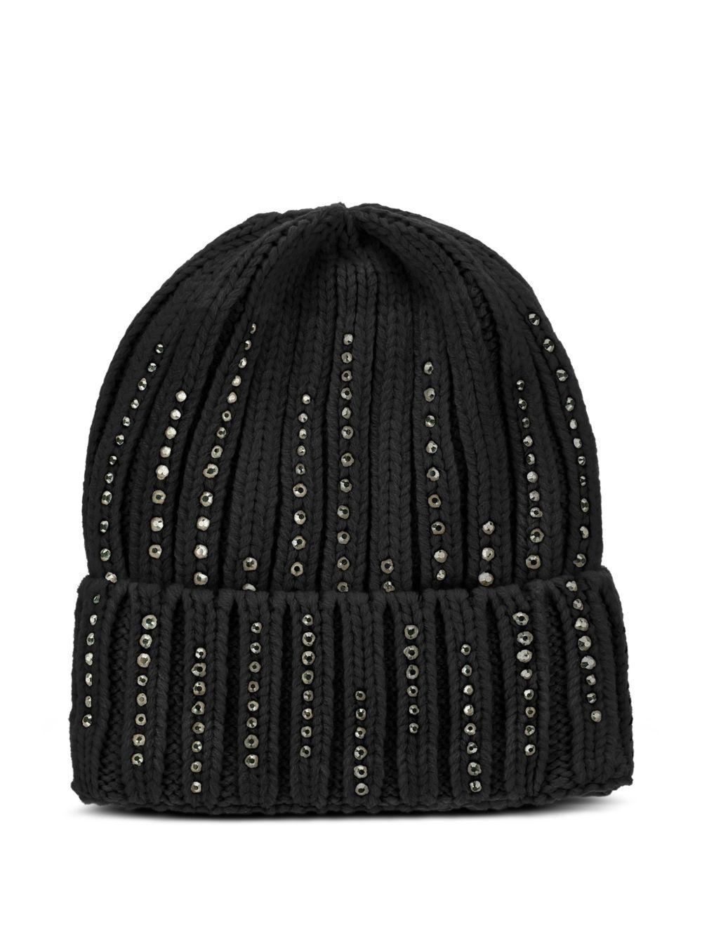 Cappello per bambina Monnalisa Kids nero con decorazioni con strass 17H004 8064 0050 MONNALISA KIDS 