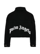 Giacca per bambina Palm Angels Kids nera con colletto PGGE007S26FAB001 110 PALM ANGELS KIDS 