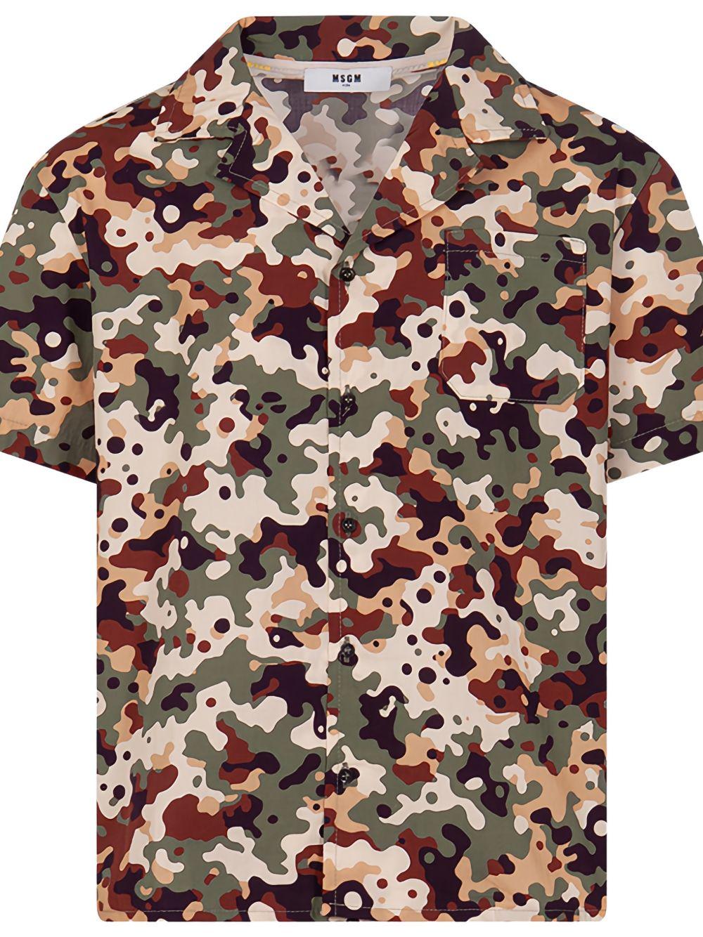 Camicia per bambino MSGM Kids multicolore con stampa camouflage S6MSJBSI193 167 MSGM KIDS 