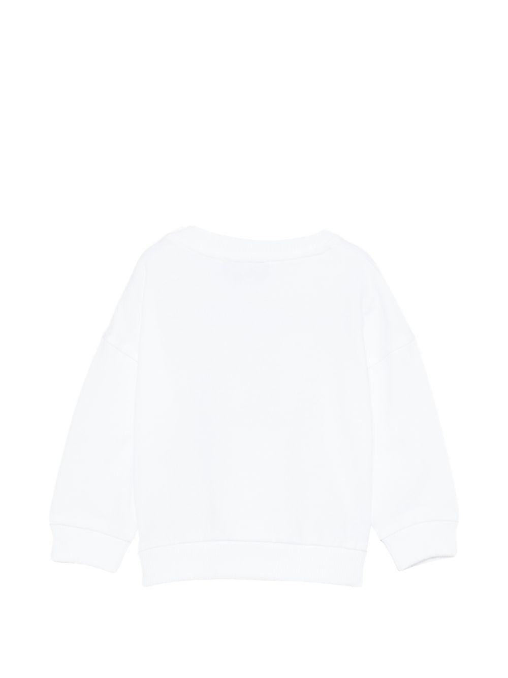 Felpa per neonati Moschino Kids bianca con stampa grafica Teddy Bear MUF069LCA19 10101 MOSCHINO KIDS 