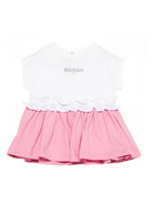 Abito per bambina Balmain kids bianco a girocollo BY1092 Z3672 552BC BALMAIN KIDS 