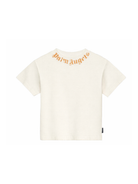 T-shirt per bambino Palm Angels Kids bianca con logo a contrasto PBAA003S26JER004 002 PALM ANGELS KIDS 